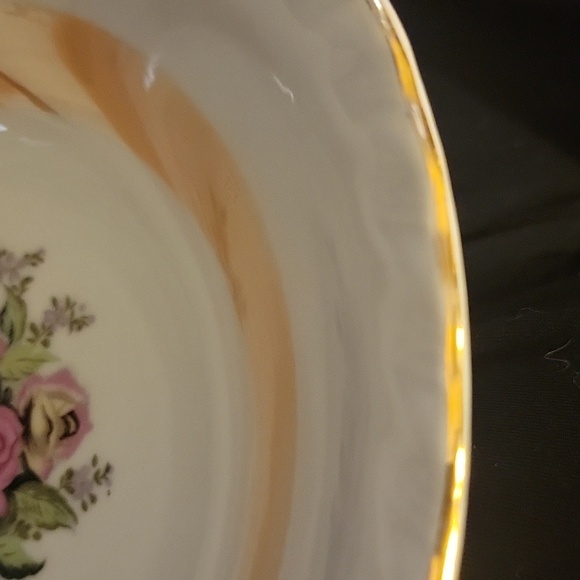 Vintage Westwood Bone China Elegant Lusterware Floral Gold Rim Serving Bowl - Picture 4 of 6